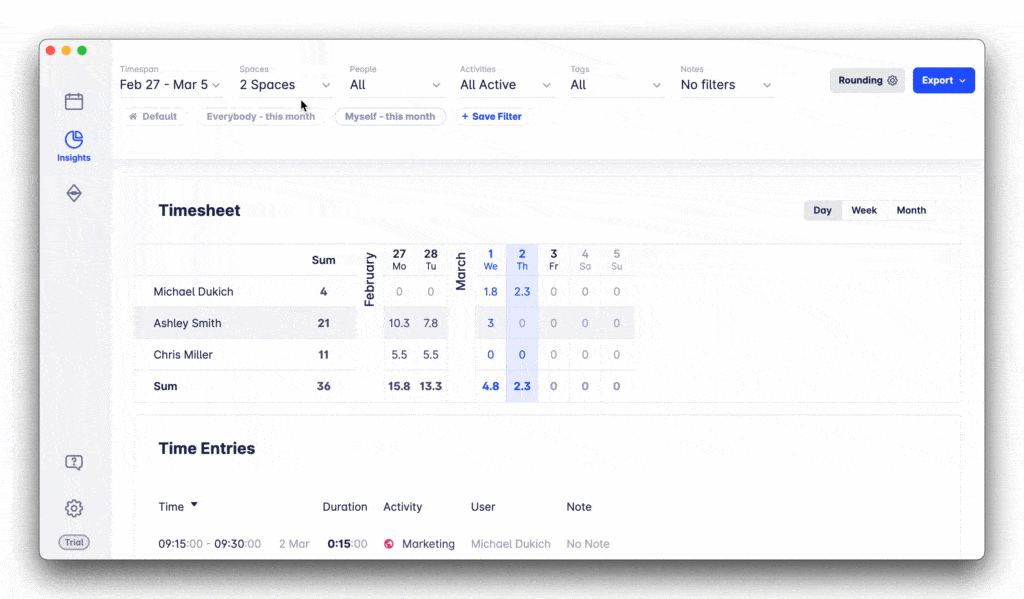 timesheets