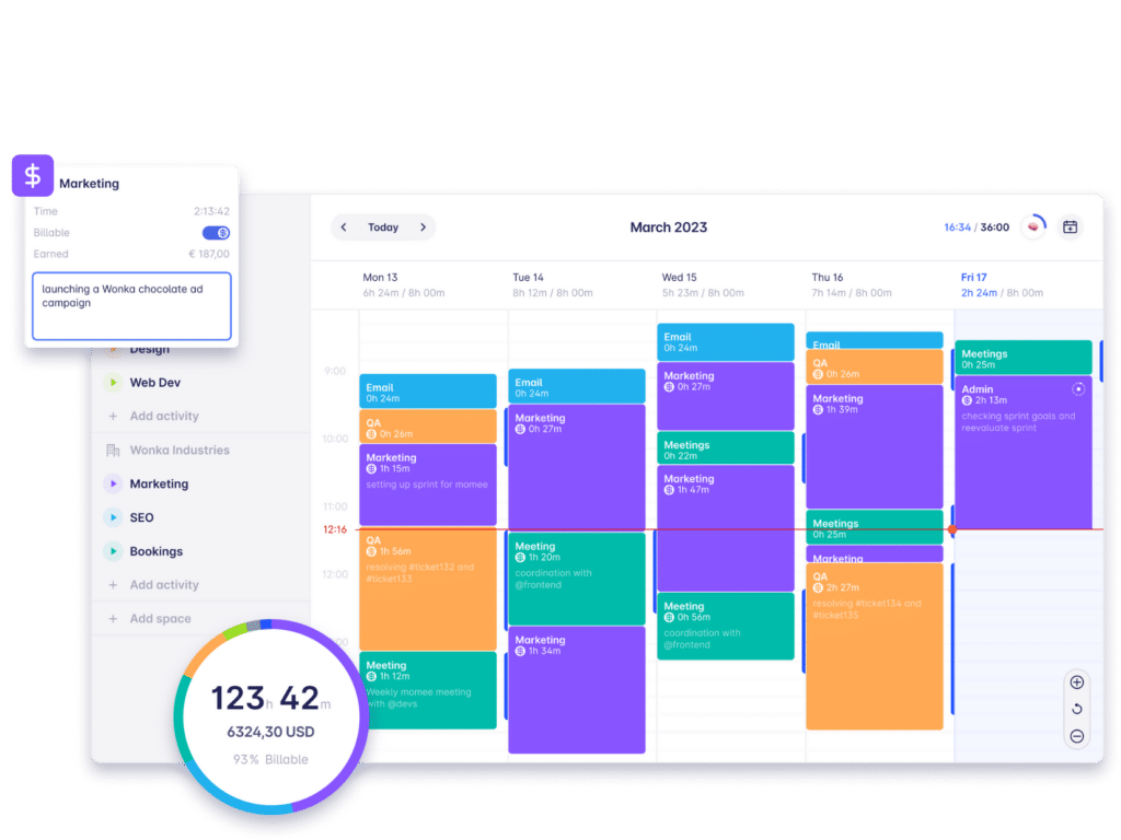 timeular time tracking