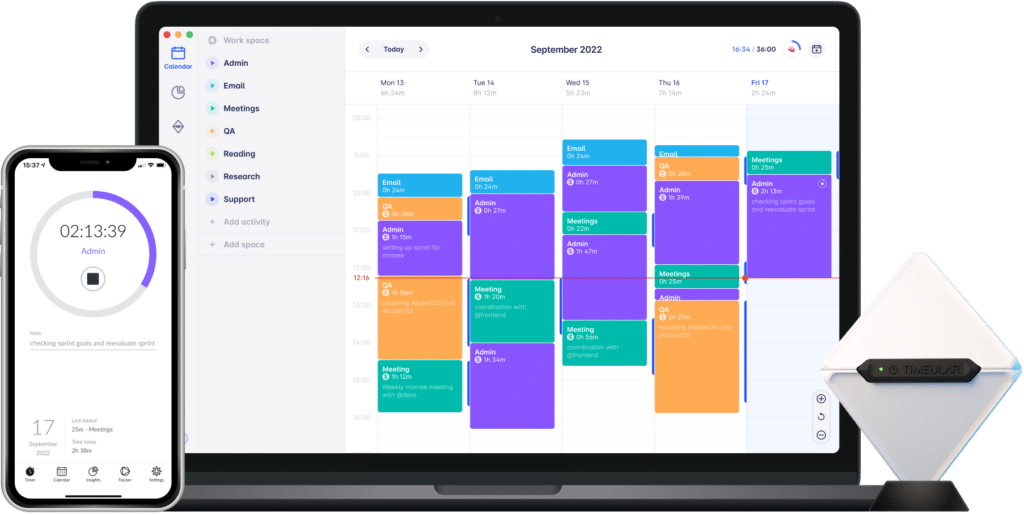 Timeular project time tracking in ClickUp